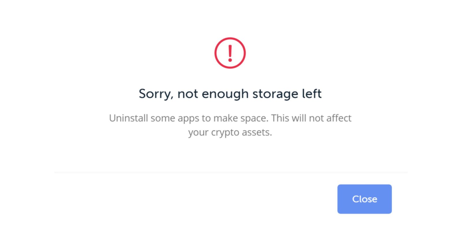 Ledger X storage issue
