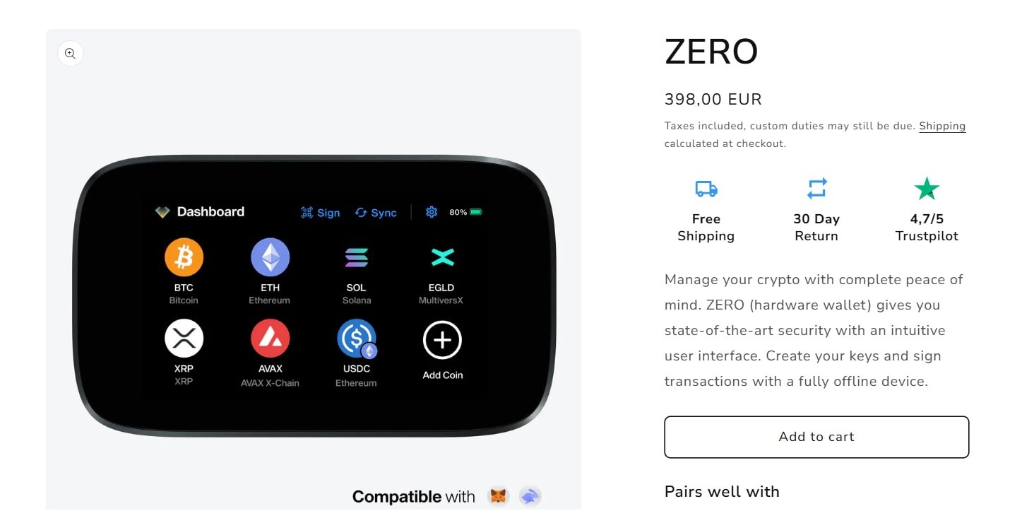 ZERO wallet Price