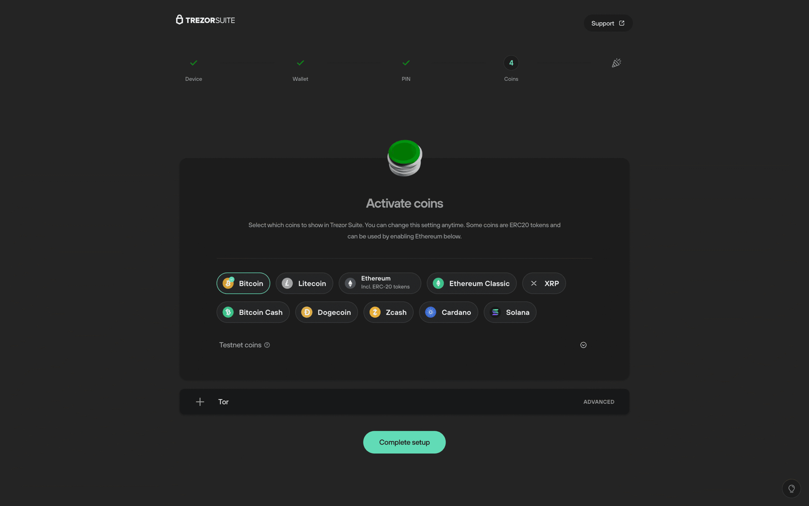 add coins and tokens