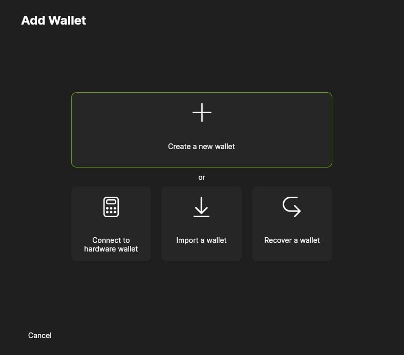create wallet