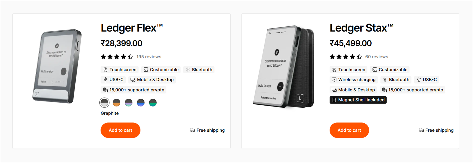 Ledger flex and stax price