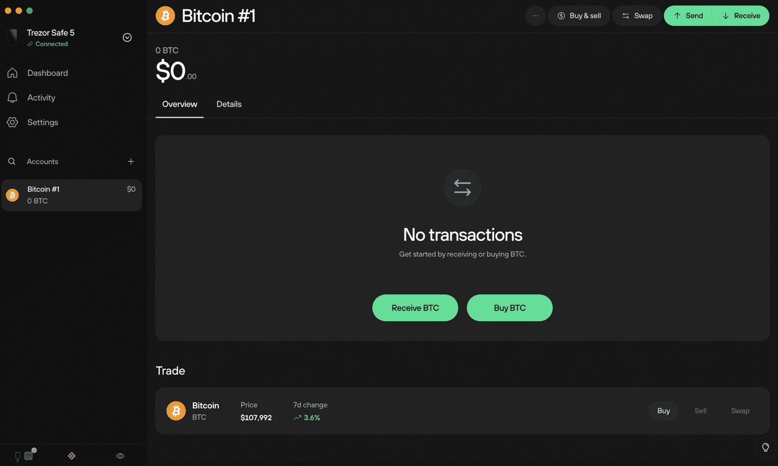 Trezor Suite app