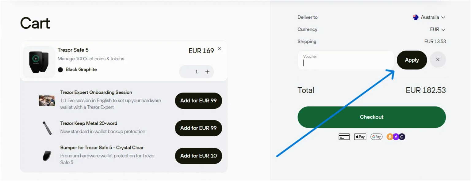 Trezor coupon code apply