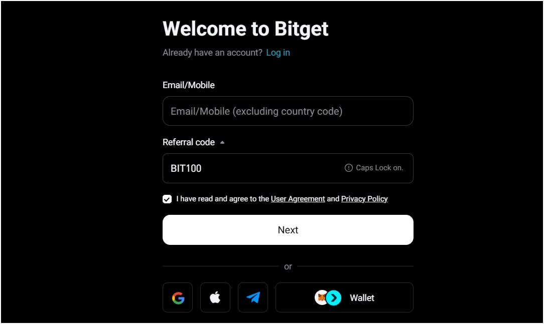 Enter referral code