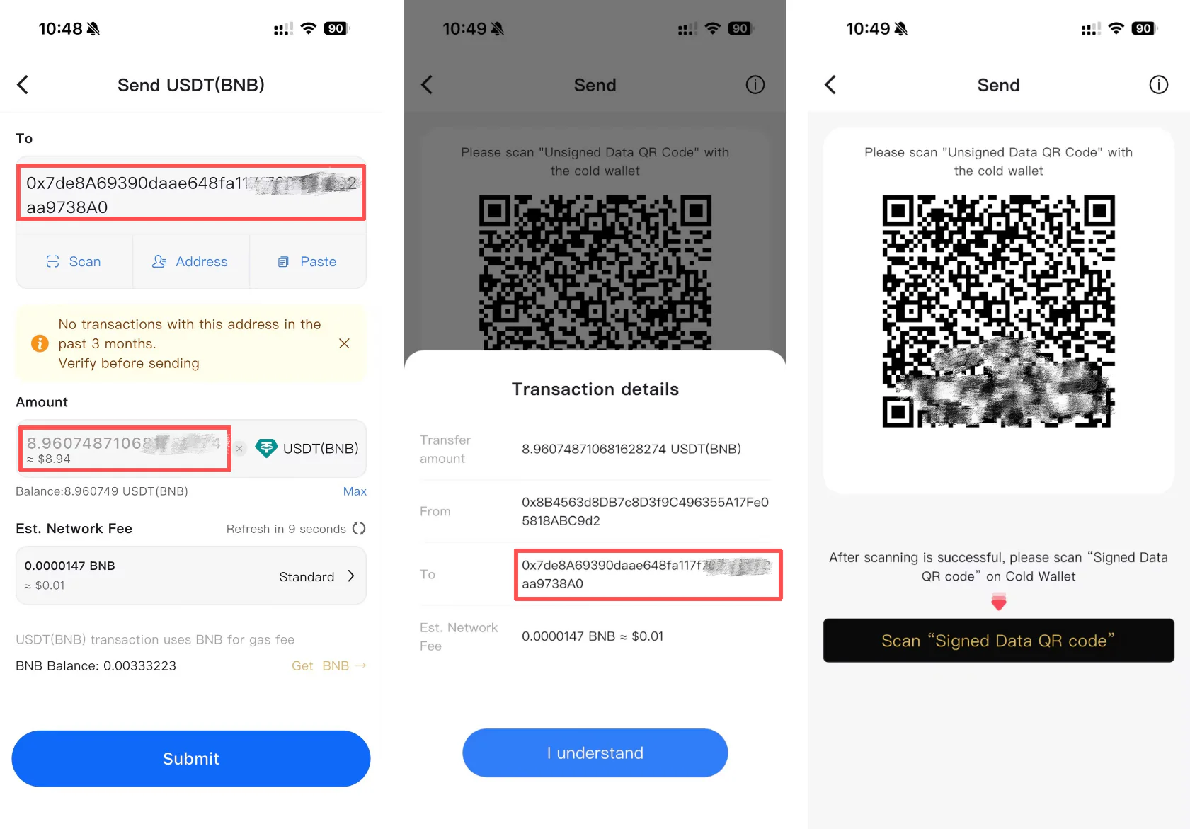 send Transactions With ELLIPAL Cold Wallet