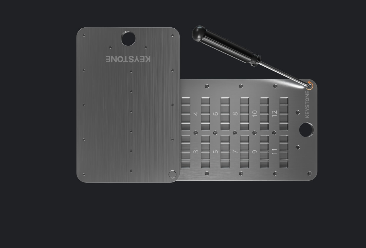 Keystone seed phrase backup