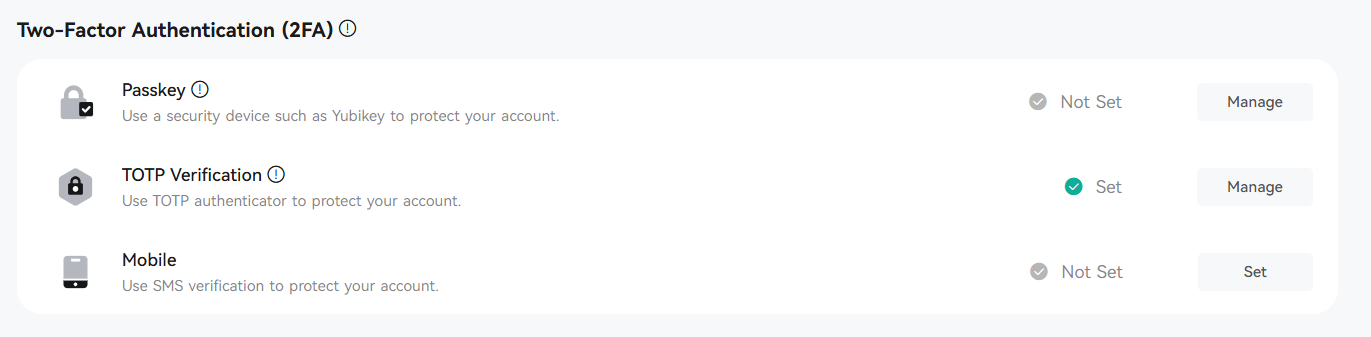 2FA set up CoinEx