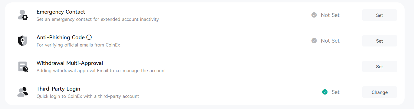 CoinEx anti-phishing code