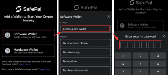 Create a safepal password
