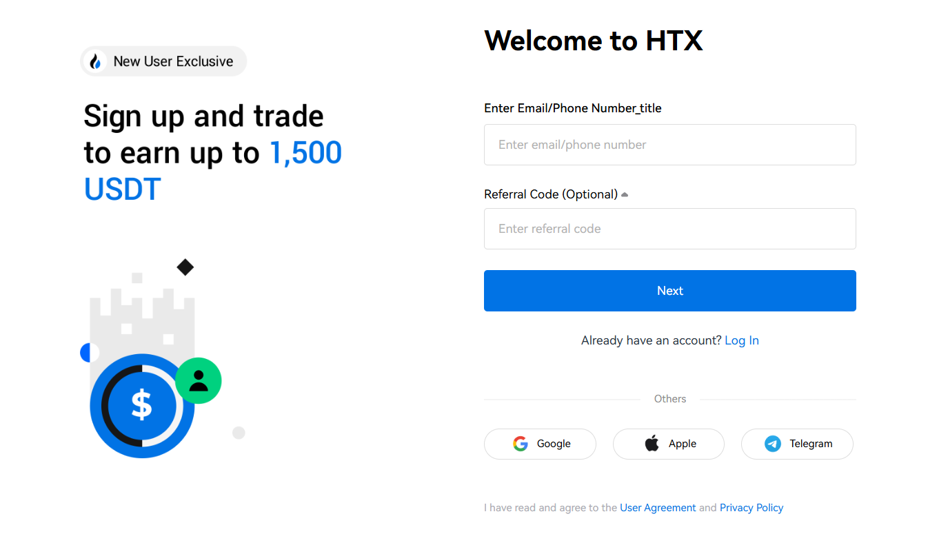 HTX account registration