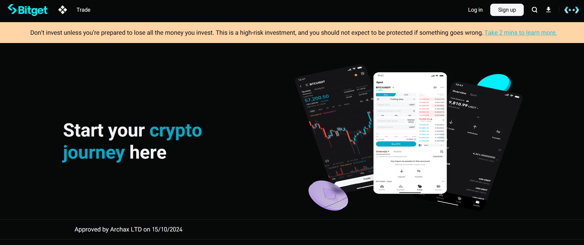 Bitget UK site homepage