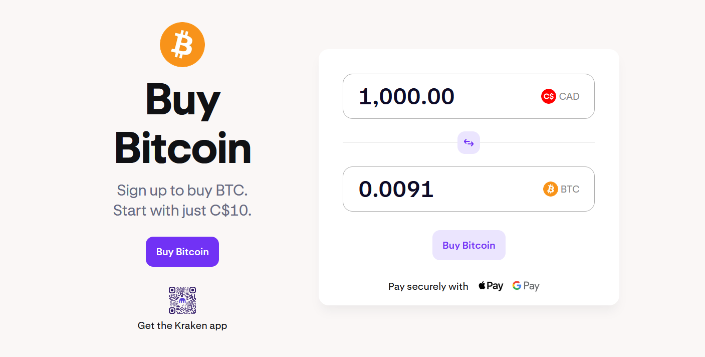 how to buy bitcoin in canada with Kraken